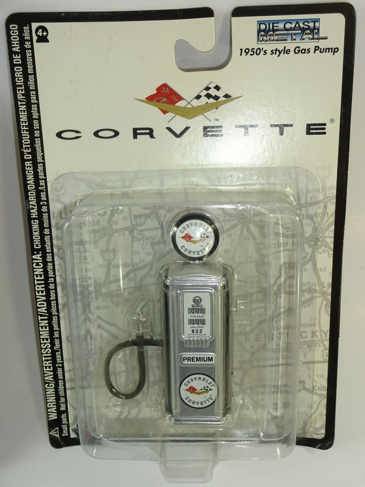 Lot of 2 Gearbox Toys Diecast Chevrolet Chevy Corvette 1950's Style Gas Pump
