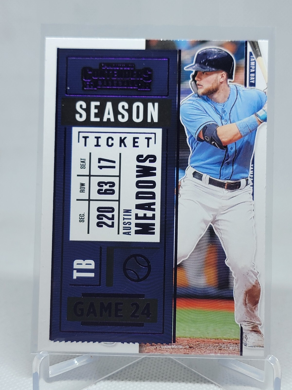 2020 Panini Contenders Purple Austin Meadows #24 Tampa Bay Rays