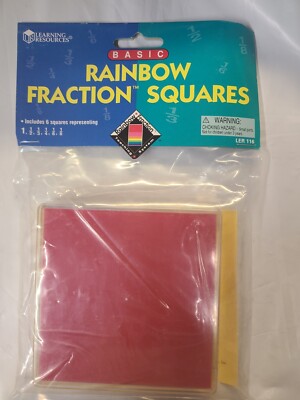 BASIC RAINBOW FRACTION SQUARES from Learning Resources #LER 116 - NEW