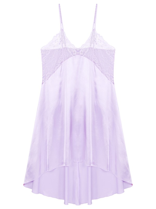 Sexy Women Nightdress Sheer Mesh Nightgown Transparent Lace Full