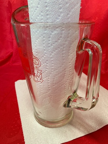 Vtg Old Milwaukee Beer Glass Pitcher Bar Pub Heavy Glass Barware Collectible