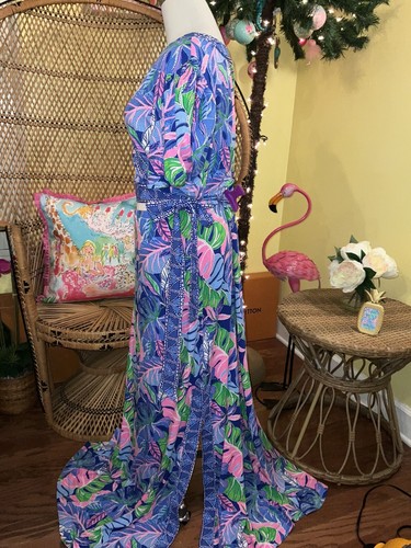 Pre-owned Lilly Pulitzer Sailynn Maxi Set Beleaf In Yourself $258 Size Xl In Multicolor