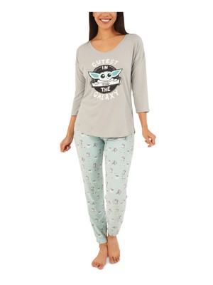 Брюки для сна MUNKI MUNKI Intimates с зелеными эластичными манжетами L