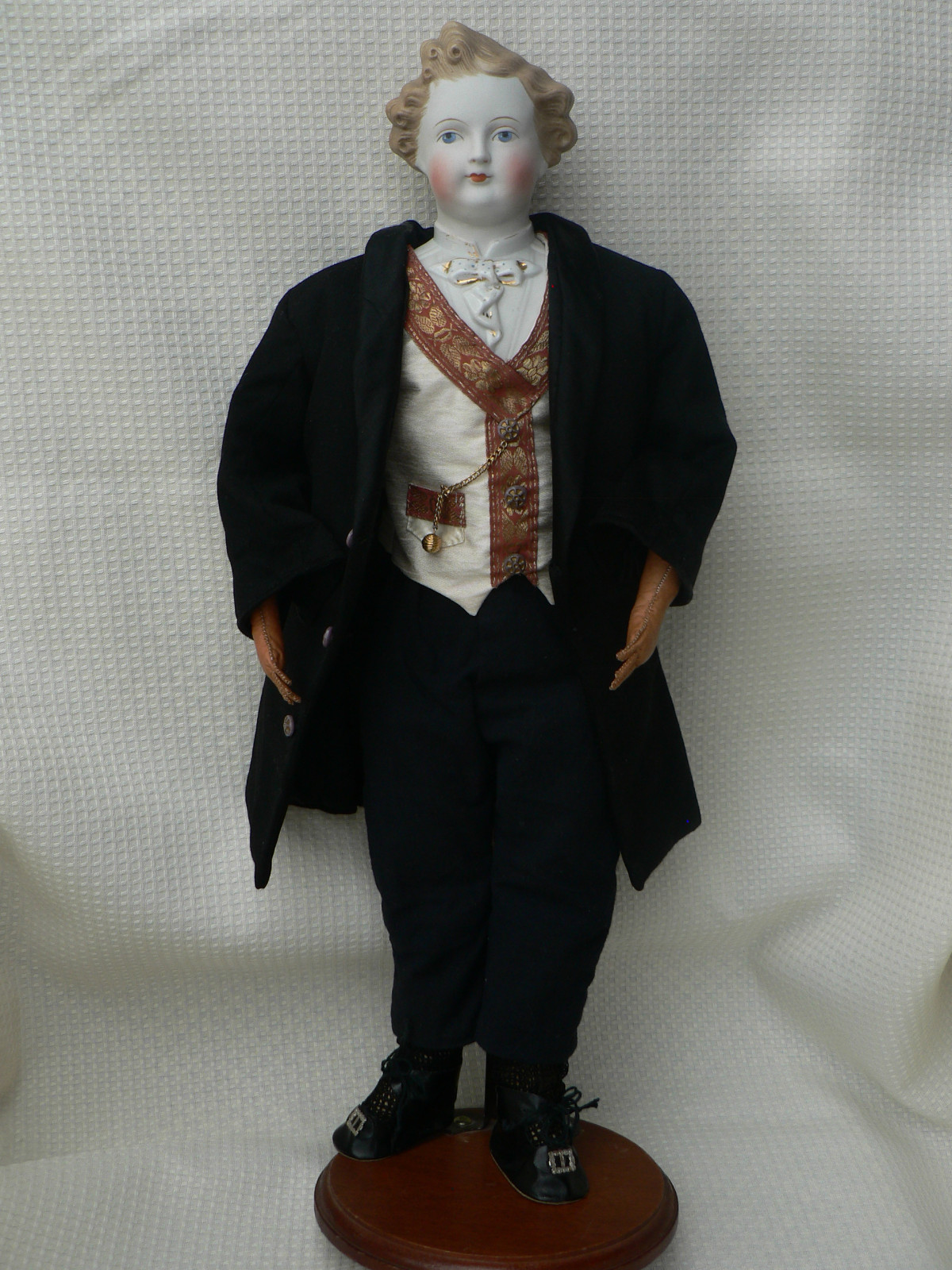 Antique Rare Dresden Parian Man Doll German Boy Excellent 19.5