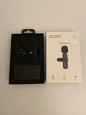 Lewinner Wireless Lavalier Microphone WM-4 Open Box Black Lightning