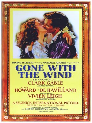 5963 Gone with the wind with Clark Gables Poster.Interior design.Decor Art