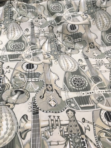 Vintage Cotton Novelty  Instruments Fabric 54” Wide 4.5 Yards Long, Mandolins