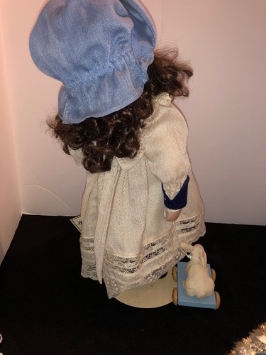 Jan HAGARA 1988 ADRIANNE Porcelain DOLL #17 Rabbit Wagon Both Signed