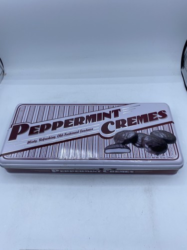 Peppermint Cremes Empty Candy Tin Storage Organizing Decoration Gift Preset Box