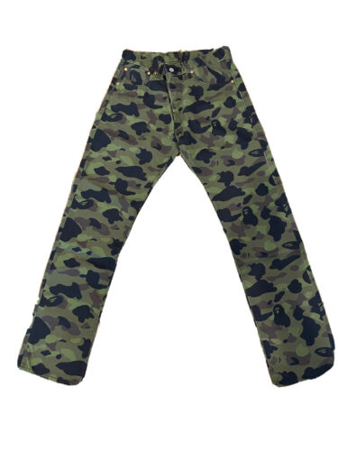 Pre-owned Levi's X Bape '93 501jeans 31x32 Green Camo (america Exclusive)