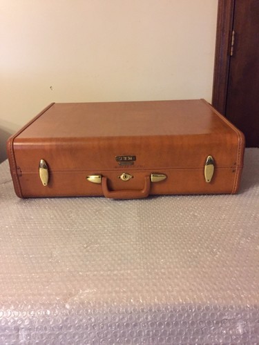 VINTAGE 1950's SAMSONITE 4655 BROWN HARD SHELL SUITCASE 24