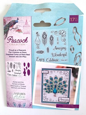 Crafter's Companion Proud as a Peacock 17 Piece Stamp & Die Set