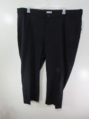 New  Catherine  Universal Capri Size 30W Black Flat Elastic Waist Button Zipper
