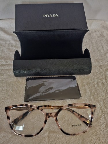 PRADA Womens Pink Brown Tortoise Butterfly Eyeglasses VPR02Z PRADA Womens Pink Brown Tortoise Butterfly Eyeglasses VPR02Z