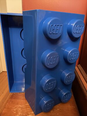 Used LEGO Storage Brick-Blue-Large 19.5 x9.75'' Stackable Container 8 Stud