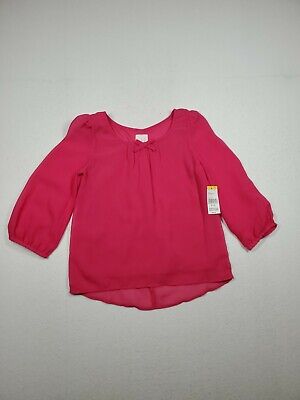 CRB Girls Chiffon Bow Back Top Pink Lined Size Small 7-8