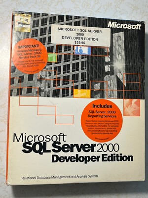 Microsoft SQL Server 2000 Developer Edition - Retail w Key Big Box