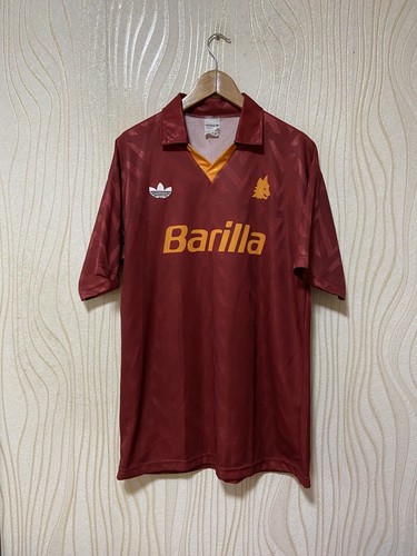 イタリア製 アディダス ASローマ1991/92 ホーム長袖シャツ 欧州Sサイズ Vintage AS Roma 91/92 Home Size S adidas Soccer Long Sleeve