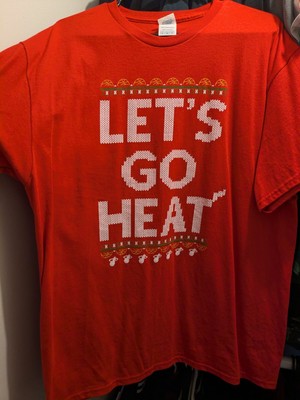 RARE 2023 Miami Heat NBA Christmas Stadium Giveaway Red Shirt (SGA) / SIZE XL