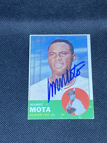 Manny Mota 1963 Topps #141 Houston Colt .45s Rookie Signed Auto Autographed Card. rookie card picture
