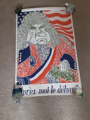1974 Walter Iler (1889-1982)Nixon Print ''Apres Moi Le Deluge'' RARE POSTER READ