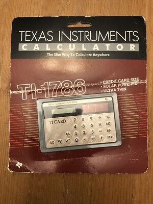Texas Instruments Solar Calculator TI-1786 Working - Still In Original Packaging
