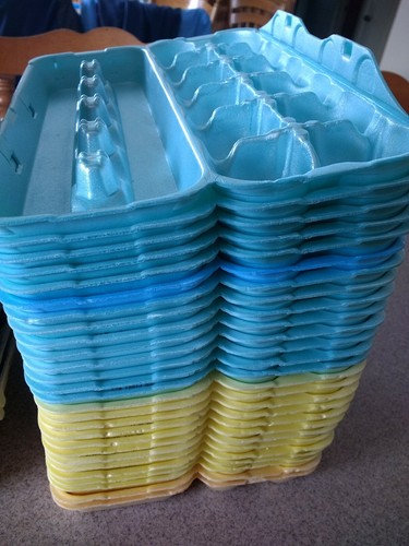 Lot of 50 used once empty egg cartons 12 and 18ct cardboard and Styrofoam