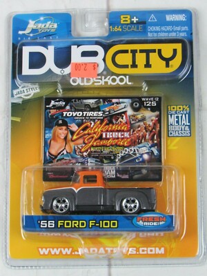 Jada Toys Dub City OldSkool 2005 #125 1956 Ford F-100 Silver Wave 12