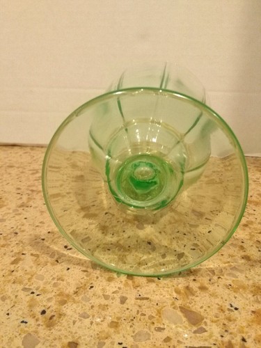 Vintage f Vaseline Glass Ribbed Tumbler Sherbets