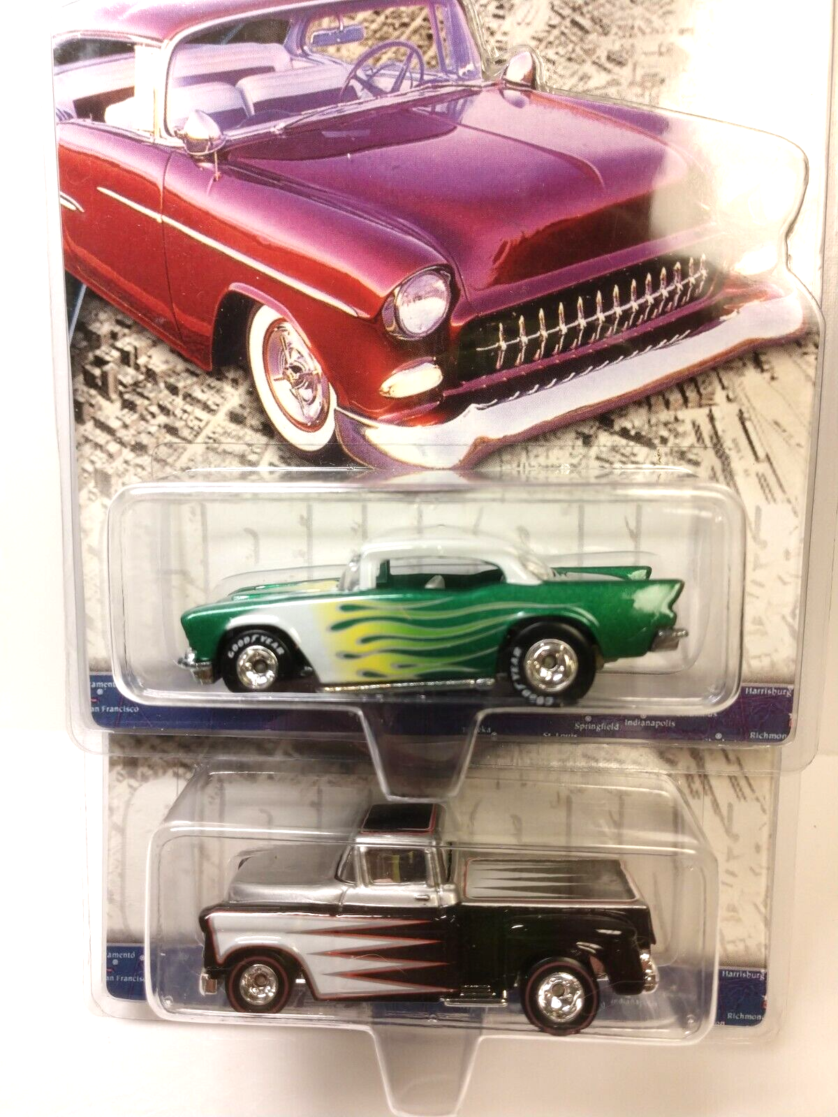 2002 HOT WHEELS CRUISIN AMERICA 57 Chevy & 56 Flashsider w