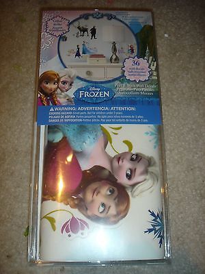 NEW Disney Frozen Anna Elsa Olaf Sven Kristoff 36 Wall decals glitter stickers
