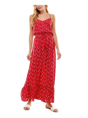 КИНГСТОН ГРЕЙ, женский красный галстук с регулируемой баской на подоле, пуловер Макси-платье S