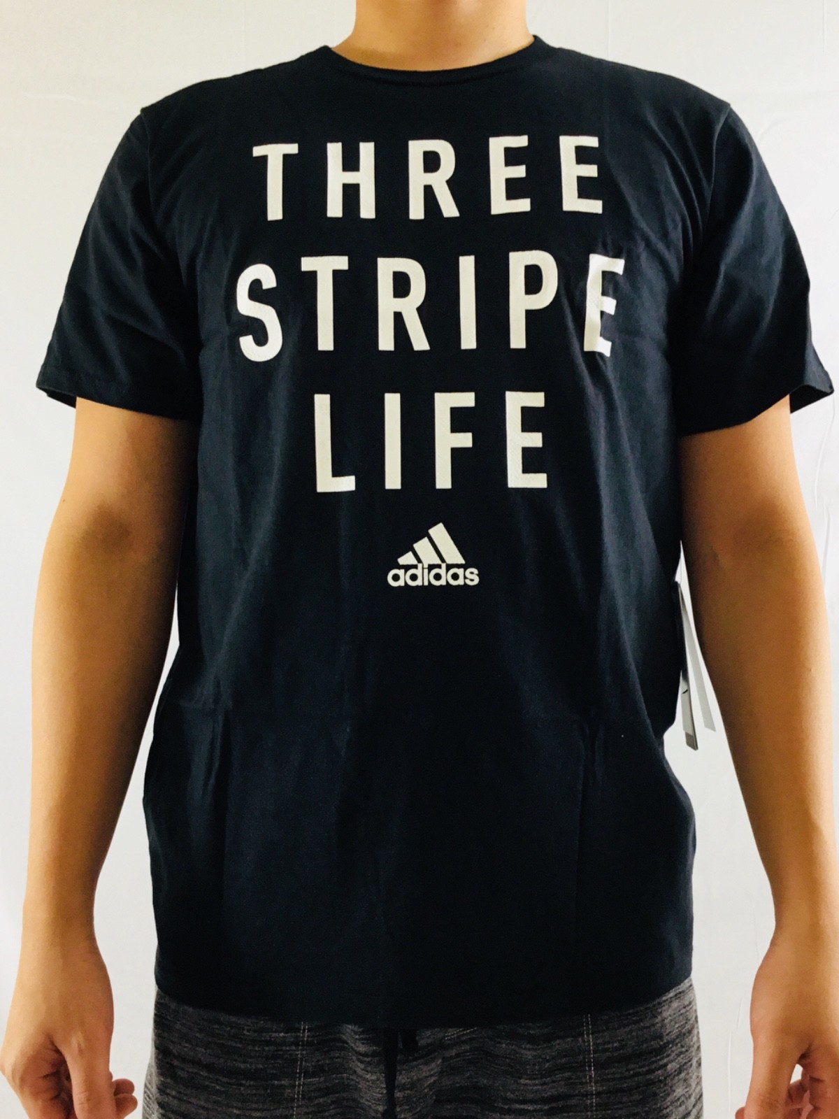 Adidas Men's Shirt Tee 3 Three Stripe Life Carded Black White CD9484 Size L | eBay Adidas Men's Shirt Tee 3 Three Stripe Life Carded Black White CD9484 Size L | eBay
