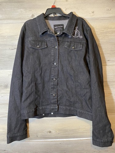 Panic At The Disco JEAN JACKET Size XL Rock Band Punk Black Denim Tour