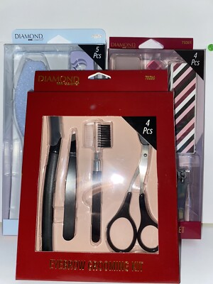 Diamond 4 pcs Manicure, 5pcs Pedicure and 4 pcs Travel Grooming Kit Gift Set