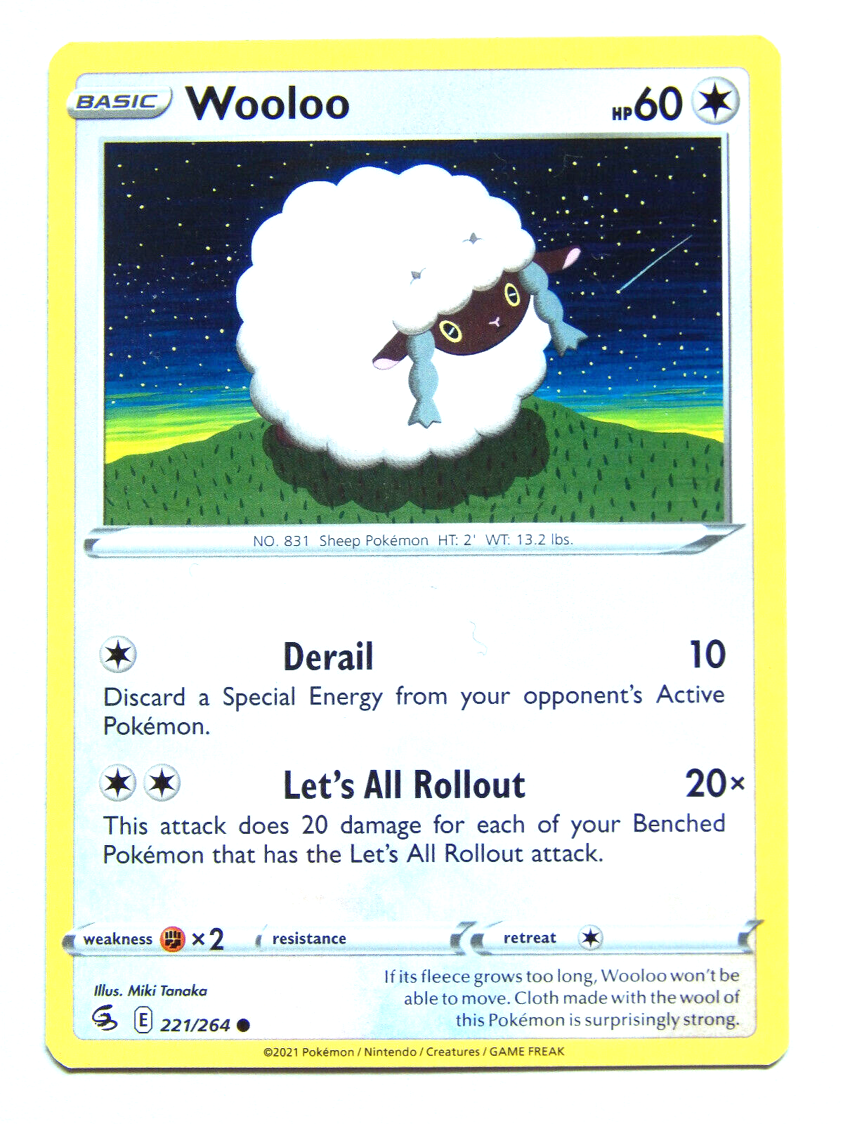 Wooloo 221/264 (NM, Pokemon Card, Fusion Strike, 2021