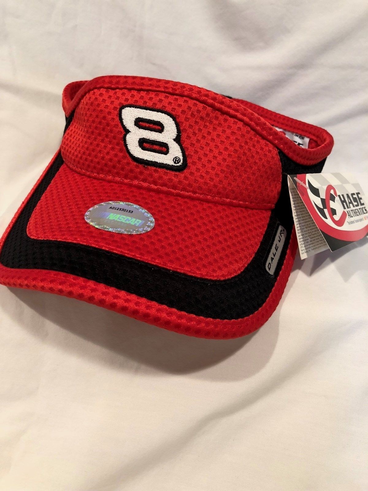 Dale Earnhardt JR #8 Red/Black Adjustable Sun Visor Chase Authentics