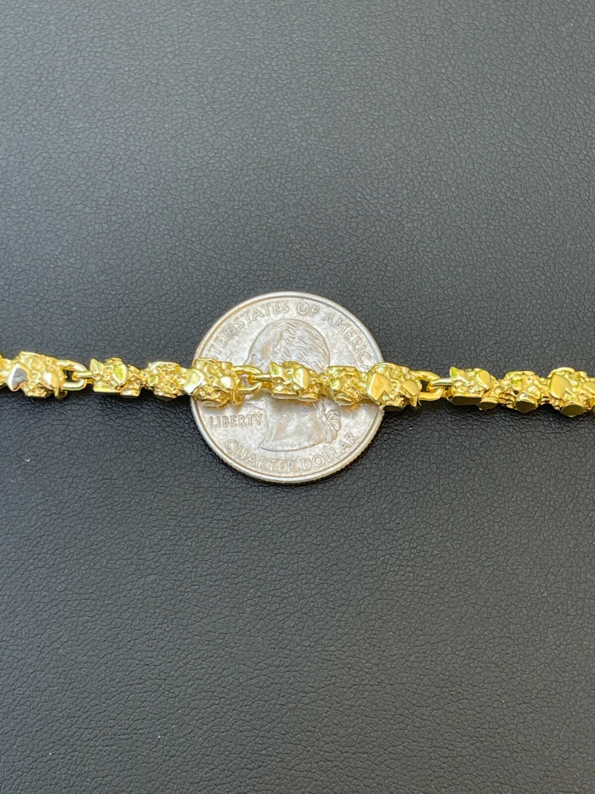 Pre-owned Silver 14k Gold Plated Solid 925 Sterling  Nugget Link Chain Necklace 5mm 18-30"