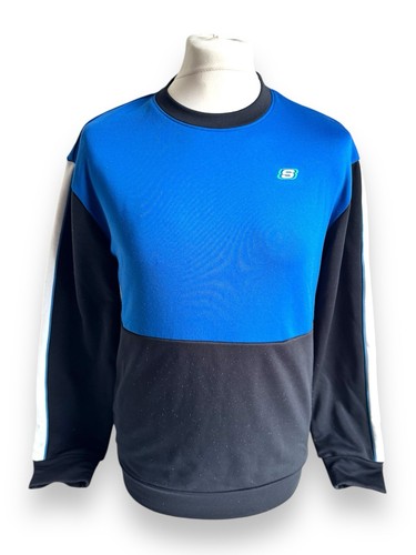 Skechers Men's Moisture-Wicking Jumper Pullover Size S Blue Black Polyester