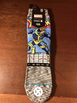 Stance Kids Socks Marvel X-Men Cyclopes Size Large 2-5.5 NEW /w Tags
