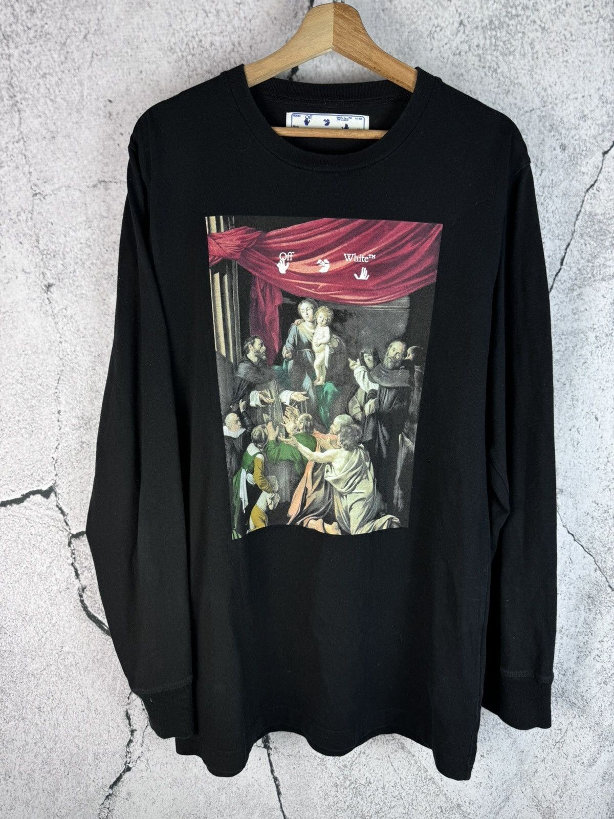 タグ付きOff-White プリント 長袖カットソー　CARAVAG PAINT Off-White CARAVAGGIO PAINTING GRAPHIC Long Sleeve T-SHIRT | eBay