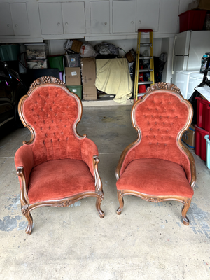Antique king and queen chairs outlet