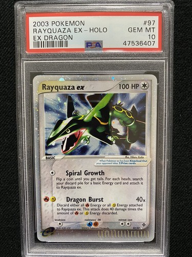 2003 Pokemon EX Dragon Rayquaza EX Holo 97/97 PSA 10 Gem 2003 Pokemon EX Dragon Rayquaza EX Holo 97/97 PSA 10 Gem