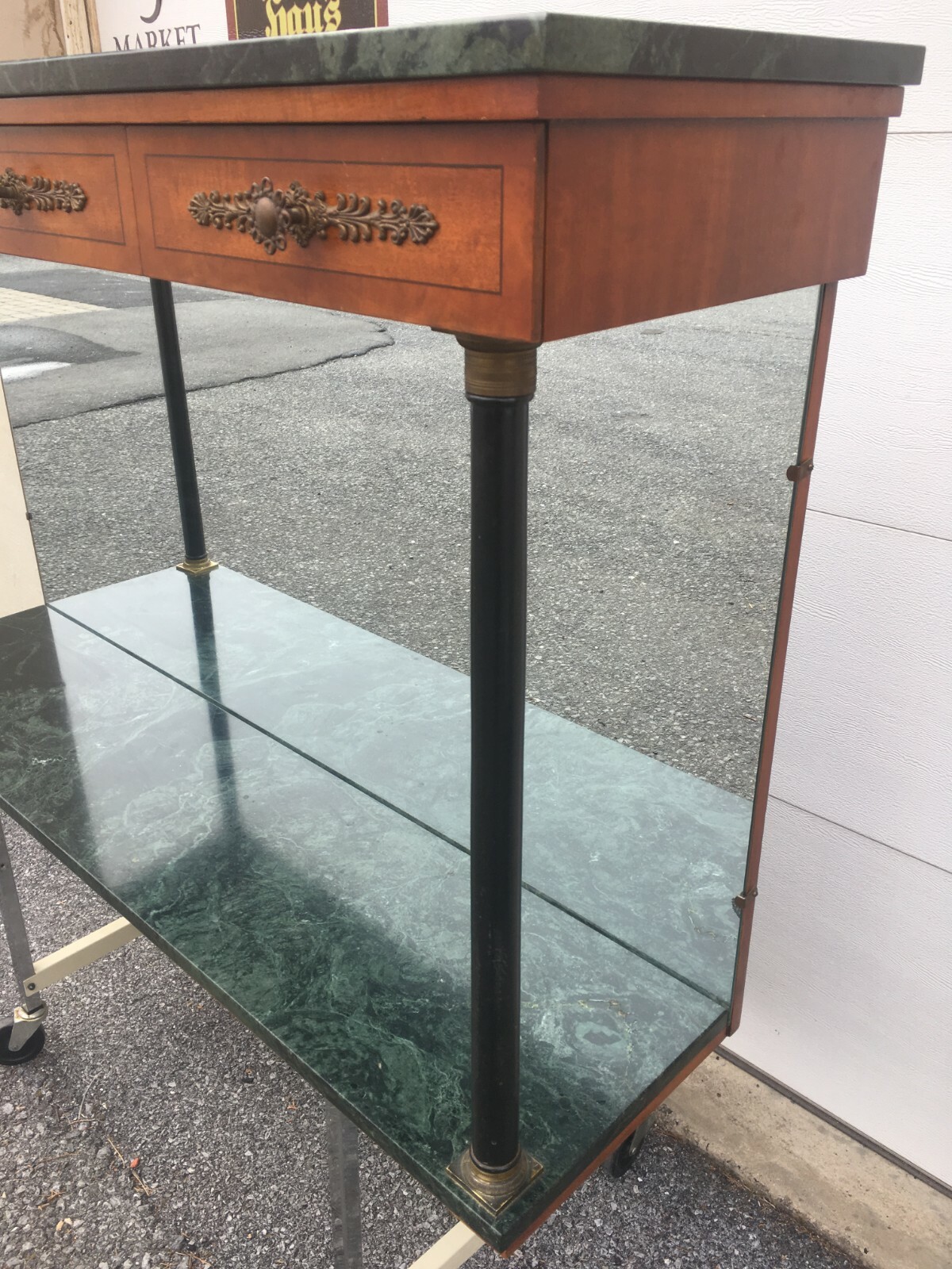 BETHLEHEM FURNITURE FRENCH REGENCY NEO CLASSICAL MARBLE TOP SERVER CONSOLE