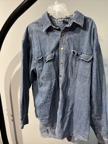 Vintage 90's Gap Blue Denim Button Front Shirt Men's XL Made Vintage 90's Gap Blue Denim Button Front Shirt Men's XL Made