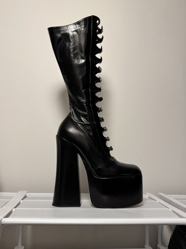 ★エレガント★ MARC JACOBS The Patent Leather Kiki ヒール Kiki patent leather platform ankle boots in black - Marc
