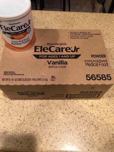 CASE of 6 EleCare VANILLA Jr Junior Powder Formula 14.1oz cans. Hypoallergenic