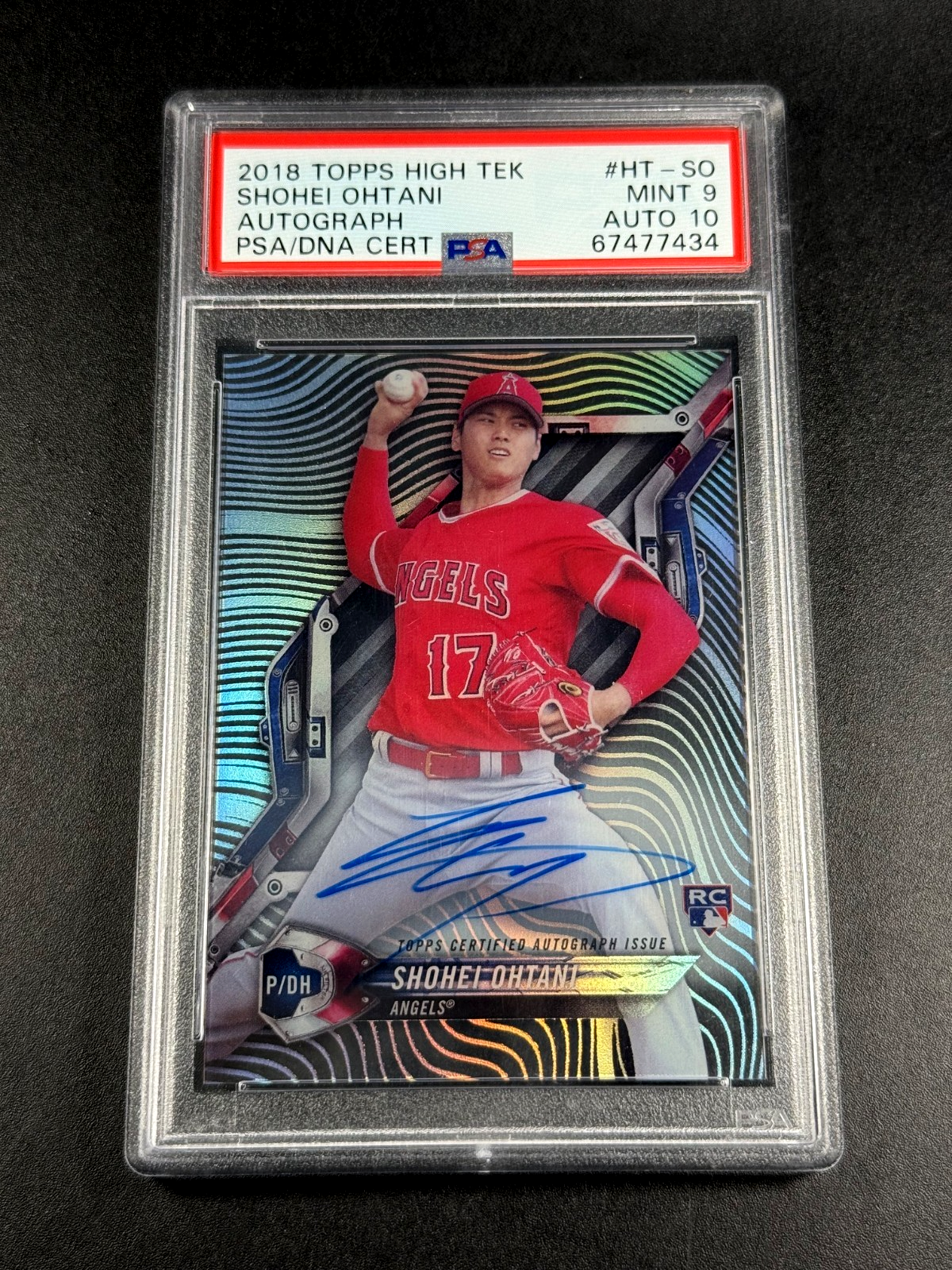 SHOHEI OHTANI 2018 TOPPS HIGH TEK HT-SO HOLOFOIL AUTO ROOKIE