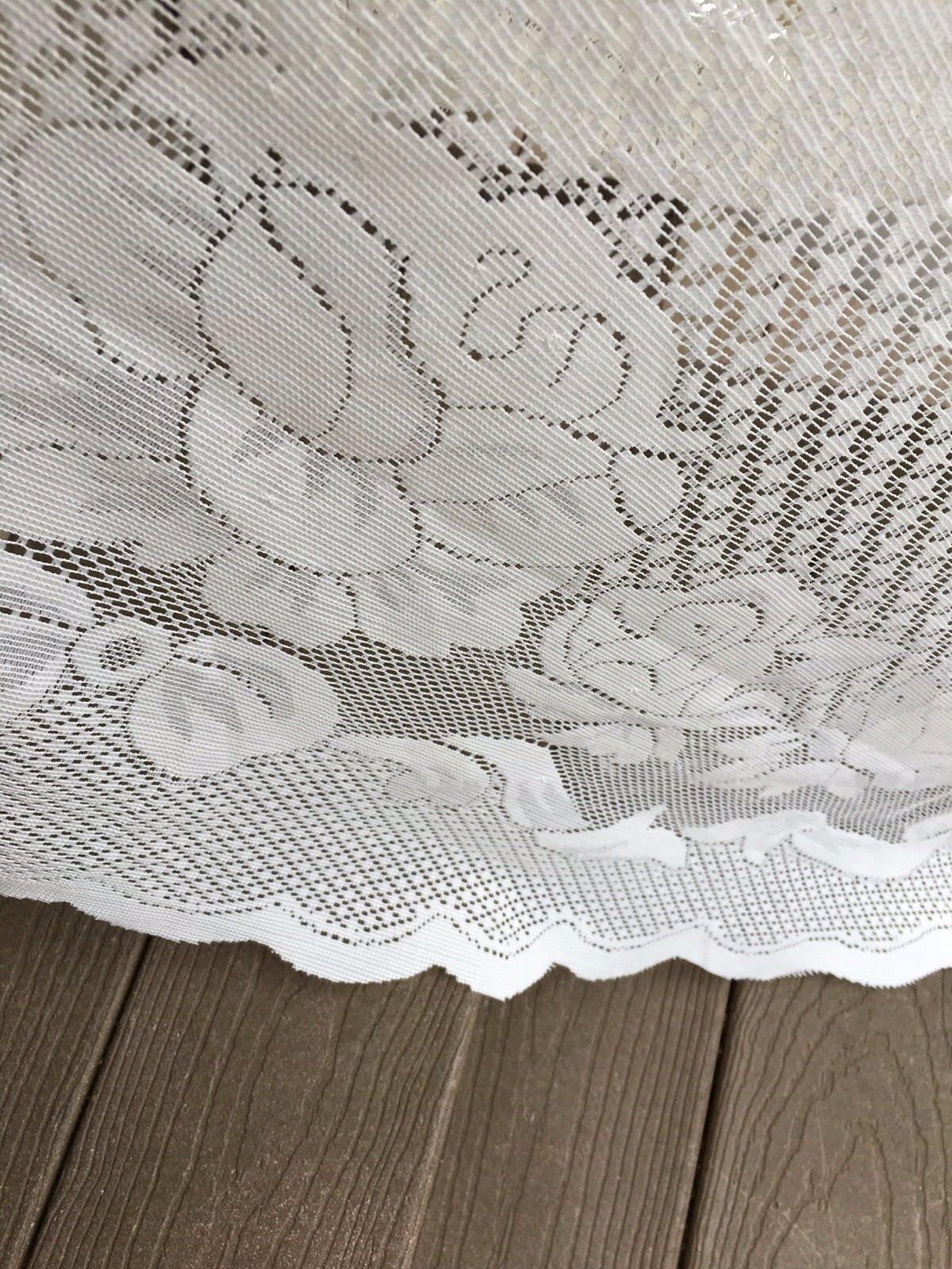 EARLY SPRING SALE! Round Rose Floral Ecru Lace Tablecloth 80