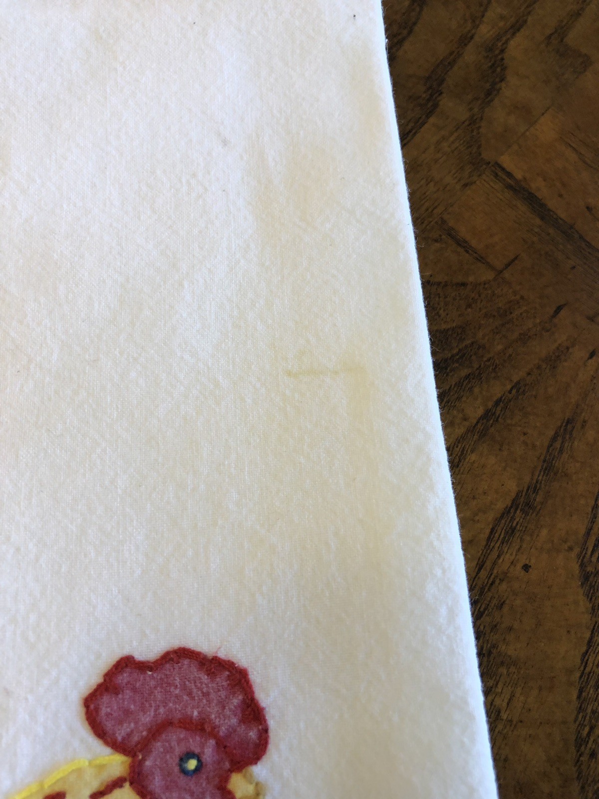 ROOSTER KITCHEN TEA TOWEL APPLIQUE EMBROIDERED COTTON 23